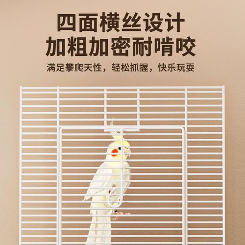 鸟笼鹦鹉笼子横丝家用玄凤虎皮牡丹八哥专用大P号豪华生态别墅防