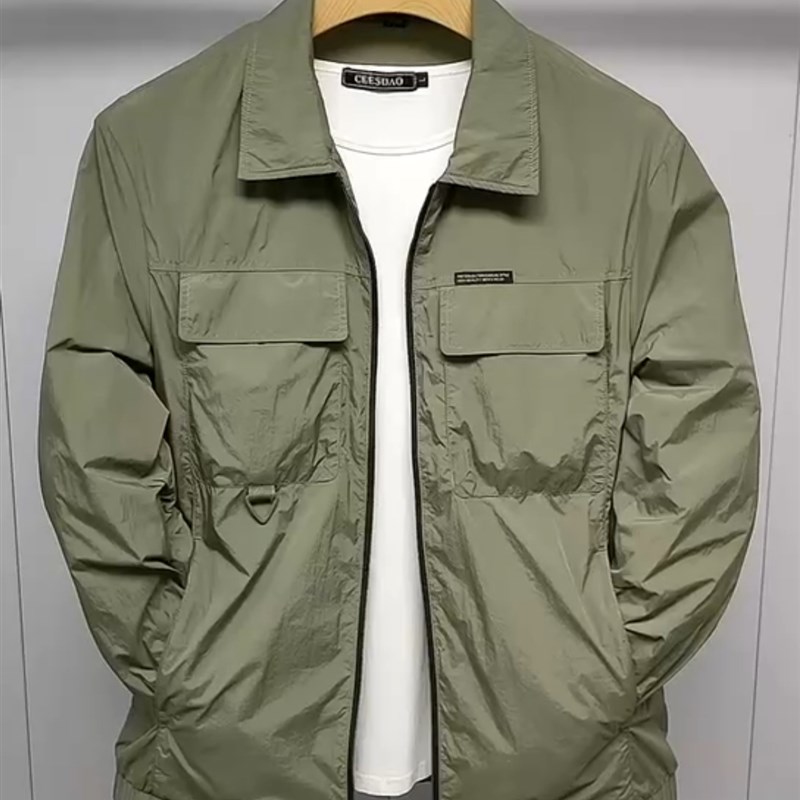 防晒衣男款轻奢夏季翻领休闲y防晒服夹克中年轻薄防紫外线外套男