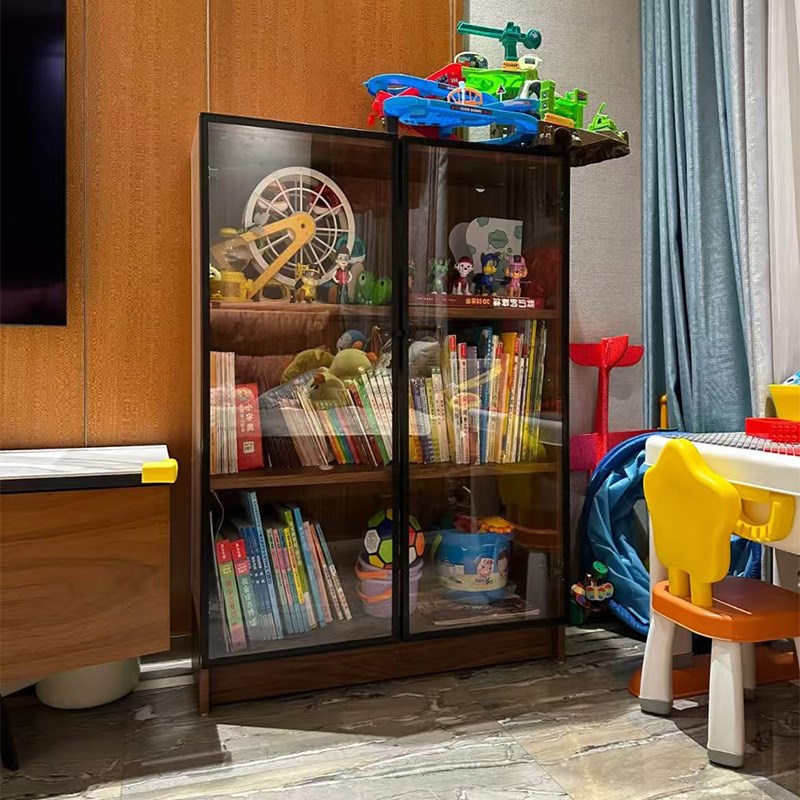 客厅儿童实木书柜墙转拐q角一体置储物落地绘本书架窄收纳柜billy