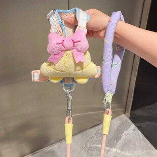 多巴胺狗狗牵引绳可爱小r型中型大型犬外出云感遛狗绳背心式胸背