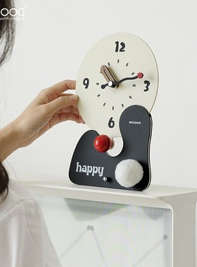 EMITDOOG客厅入户玄关摆件电视柜钟表摆放式家居桌面装饰品时钟