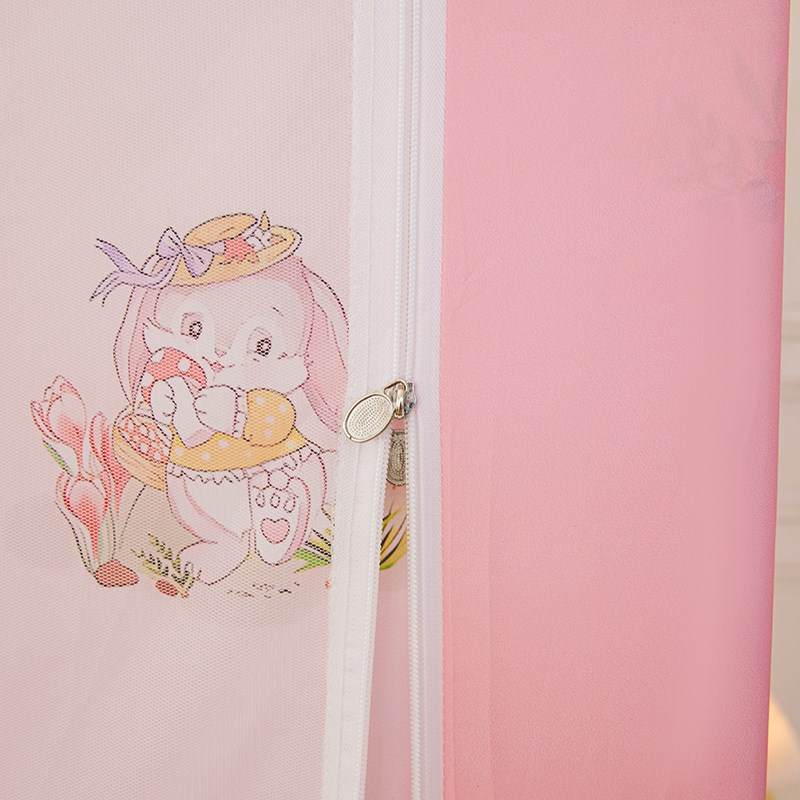 蚊帐家用2024新款卧室防摔儿童床帘一体式遮光帘1米5床1.8m5大床2