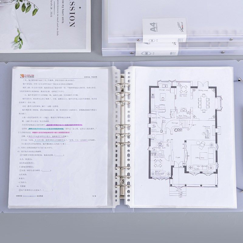 a4卡册9孔资料册专辑小卡九宫格4宫格8格横长条镭射票内页收纳册