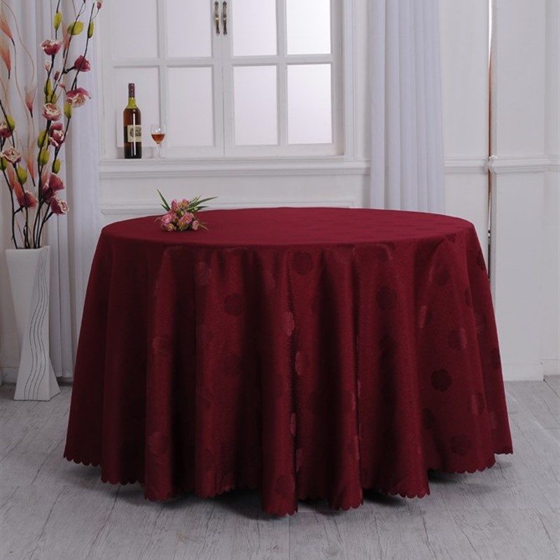 酒店桌布饭店饭厅茶几大排档桌布桌裙圆形餐布圆桌子大红色玫瑰花,居家布艺,桌布,淘宝优惠券,粉丝福利购,淘宝优惠卷