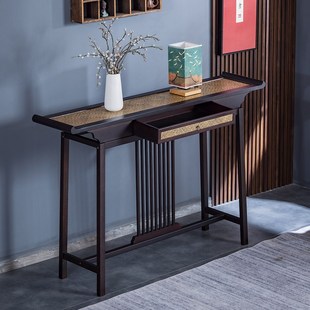 新中式玄关桌墙边装饰柜置物台窄条案入户端景台古风桌子沙发背几