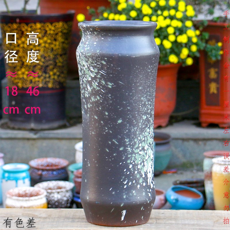 特大号多肉法师老桩三角梅花盆切口创意复古高筒绿植客厅陶瓷花盆