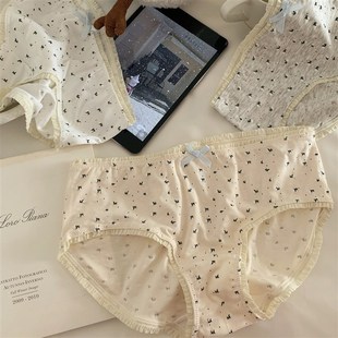 森日和叶2024年秋冬新款 甜美风内裤 女可爱温柔小碎花女士三角裤