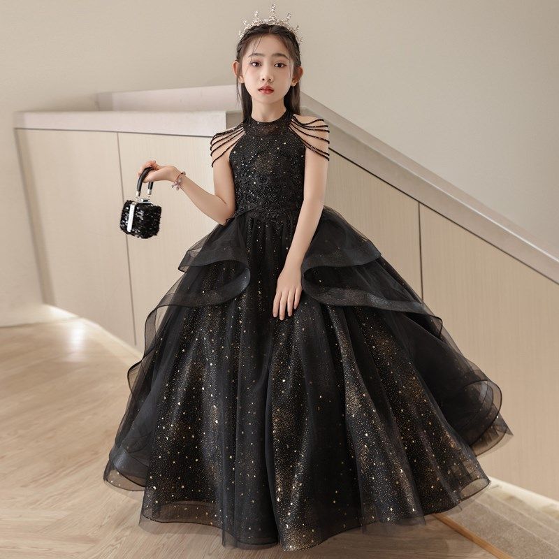 女童礼服轻奢小众高端黑色公主裙儿童走秀主持人钢琴演奏演出服装,童装/婴儿装/亲子装,儿童礼服,淘宝优惠券,粉丝福利购,淘宝优惠卷
