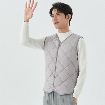 男士马甲冬季保暖羊羔绒修身内搭棉背心加绒加厚初中学生校服保暖