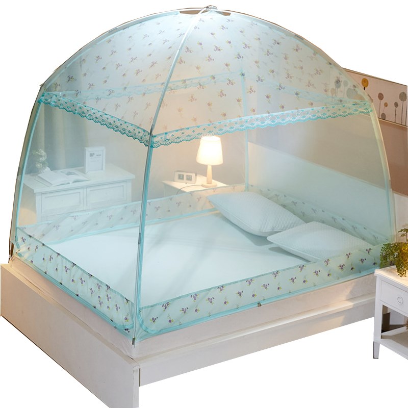 夏季蚊帐家用小孩防摔包底蒙古包1.5儿童2文章.帐篷1.8m床2.0x2.2