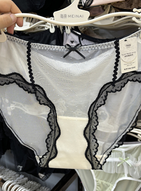 每奈6535蕾丝性感内裤女可爱甜美蝴蝶结女士透气三角短裤棉