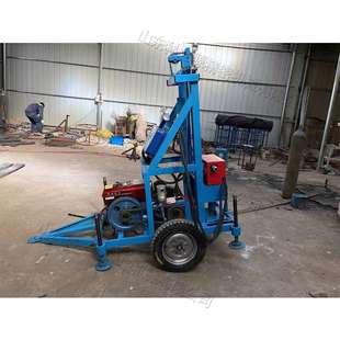 小型牵引式 水井钻机农田灌溉便携钻井机22马力柴油液压100米打井