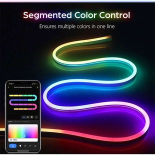 幻彩霓虹灯LED灯带音乐IP67柔性霓虹灯LED灯条DIY创意蓝牙APP控制