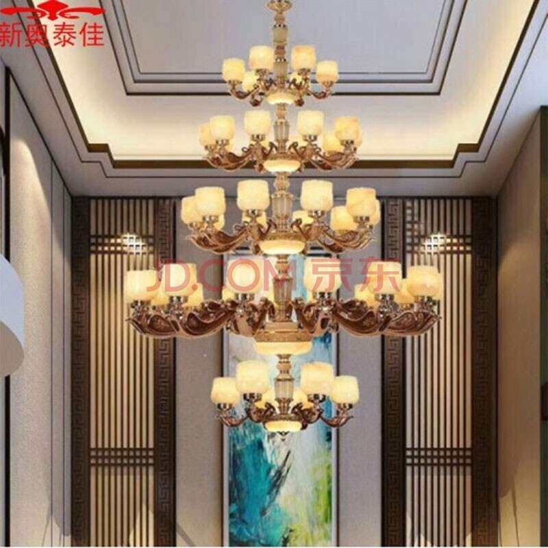 欧式楼中楼大吊灯客厅别墅酒店大堂新中式复式楼吊灯三层