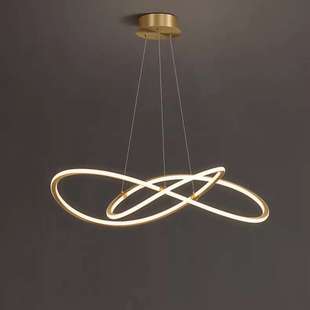 意式 极简艺术线条全铜吊灯简约现代轻奢大气家用卧室餐厅客厅主灯