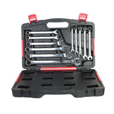 力易得11件全抛光两用扳手套装梅开扳手组套8-22mm E1528