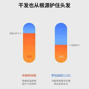 lowrarouge罗拉吹风机家用负离子护发速干小功率吹风机宿舍用学生