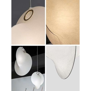 杨桃日式 侘寂风蚕丝吊灯民宿设计师艺术客厅卧室田园风餐厅楼梯灯