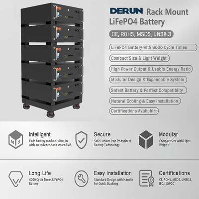 48V Solar Battery Lifepo4 Energy Storage  Built in BMS Home