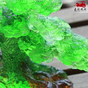 琉璃常青树摆件基业长青公司办公室书房摆件工艺品开业乔迁礼品