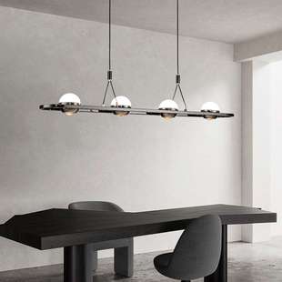 餐厅吊灯现代简约北欧设计师轻奢一字吧台意式 极简高端饭厅餐桌灯