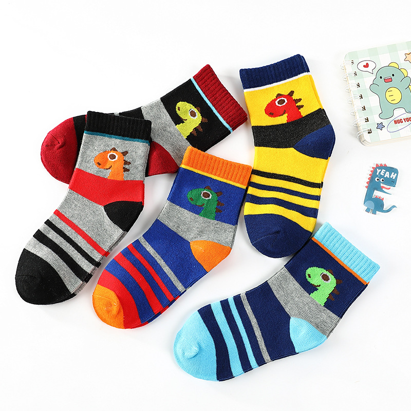 儿童袜子春款秋季纯棉中筒袜男童中大童H10岁以上学生吸汗防臭透