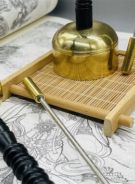 西藏特色纯铜引庆k引磬引罄铜磬佛堂用具助念法器直杆叮铛敲铃摆