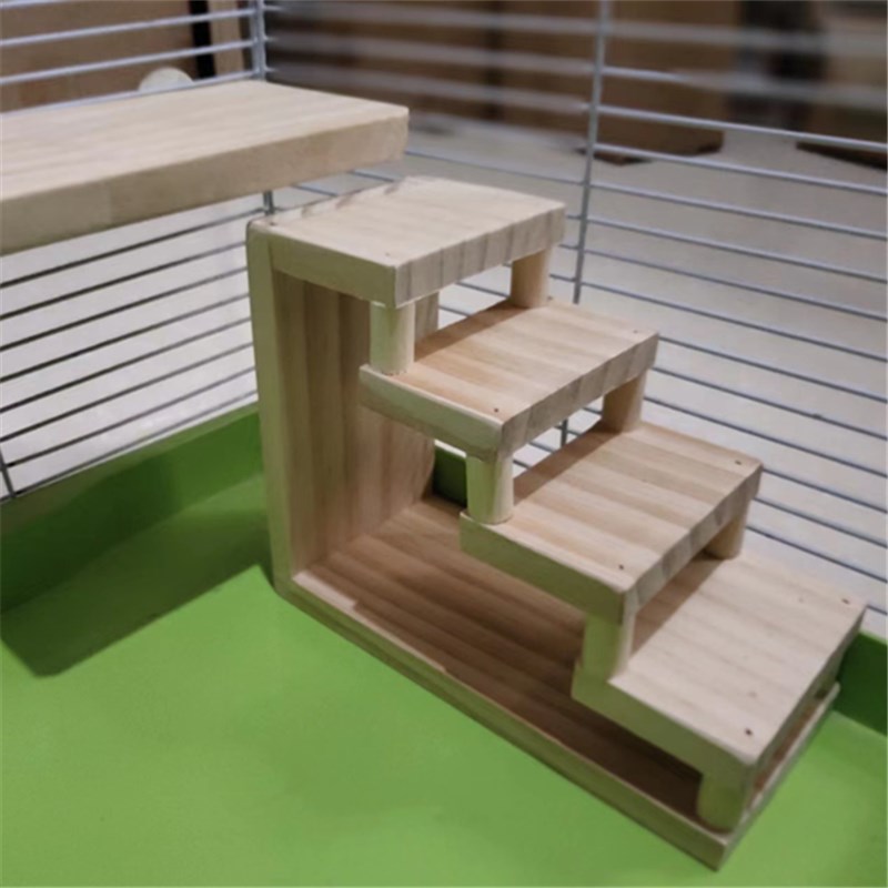 【工厂店】仓鼠金丝熊爬梯楼u梯台阶梯子宠物实木DIY造景玩具 柱
