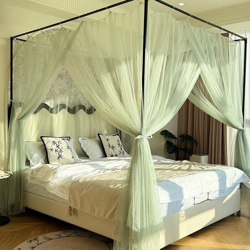 新款A类网纱宫廷蚊帐小清新易安装家用卧室加K密1.5米1.8m落地支