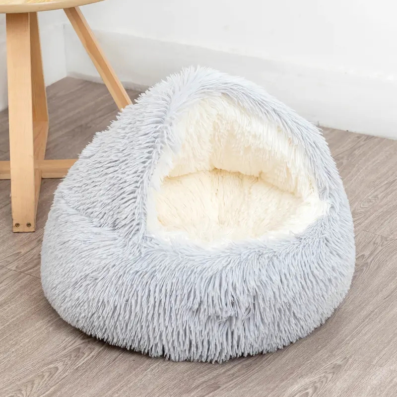 猫窝冬季b保暖猫咪半封闭式宠物狗狗钻被子狗窝冬天睡觉睡袋贝壳