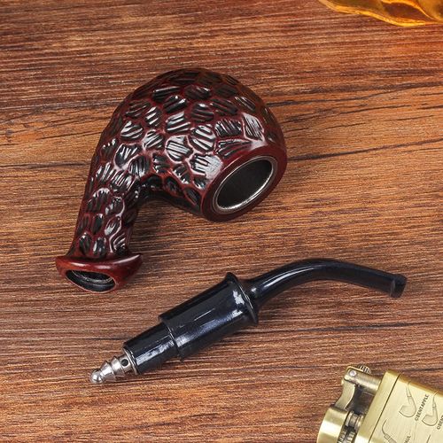 长丰胶木烟斗金属烟锅雕r刻烟丝烟叶旱烟斗拆卸清洗老式传统烟袋