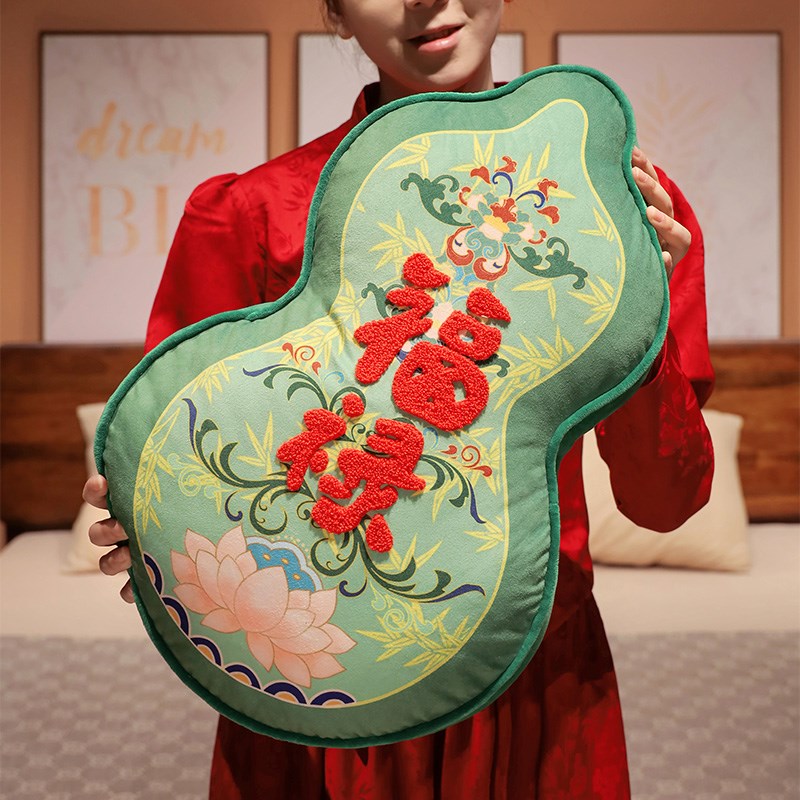 中国风喜庆抱枕沙发客厅靠垫办公室靠F枕结婚婚庆床上摆件枕头靠