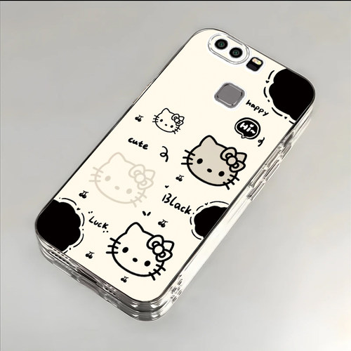 黑白猫咪适用于华为P9手机壳P9Plus新款EVA-AL10全包防摔保护套p9plus可爱男女小众透明卡通ins风专用外壳