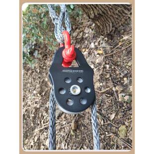 毒蜘蛛越野绞盘动滑轮夹板滑轮越野车改装救援拖车绳绞盘绳拖车钩