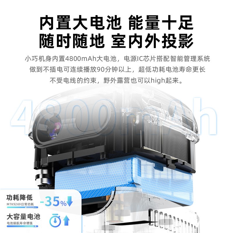 小型DLP投影仪Q6PLUS手持家用放映机 微型便携迷你袖珍投影仪