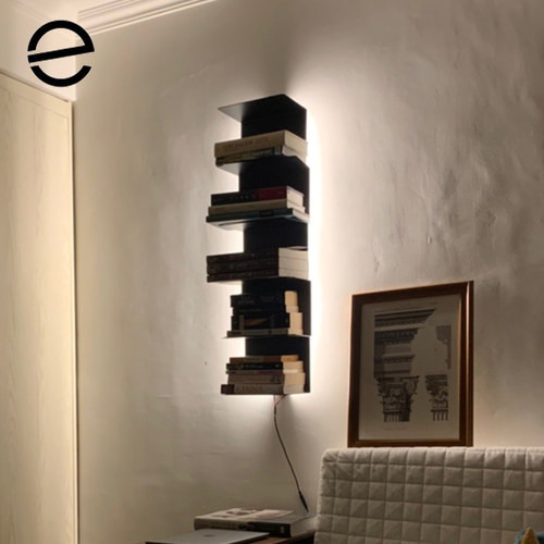 易家居客厅落地书架灯具隐形书架移动灯带定制