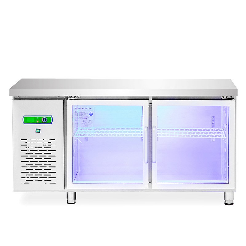 平冷柜不锈钢冷藏操作台奶茶店冷冻柜卧式冰柜厨房保鲜工作台商用