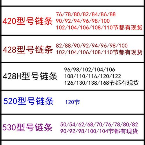 摩托车踏板车三轮车跑车越野沙滩车链轮420/428/520/530型号链条