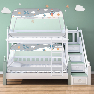 学生宿舍蚊帐蒙古包免安装单人子母床上下铺1.5双人全底防摔0.9M