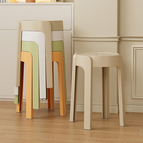 塑料凳子客厅家用加厚风车凳吃饭餐凳圆凳子矮凳可叠放餐厅餐桌凳