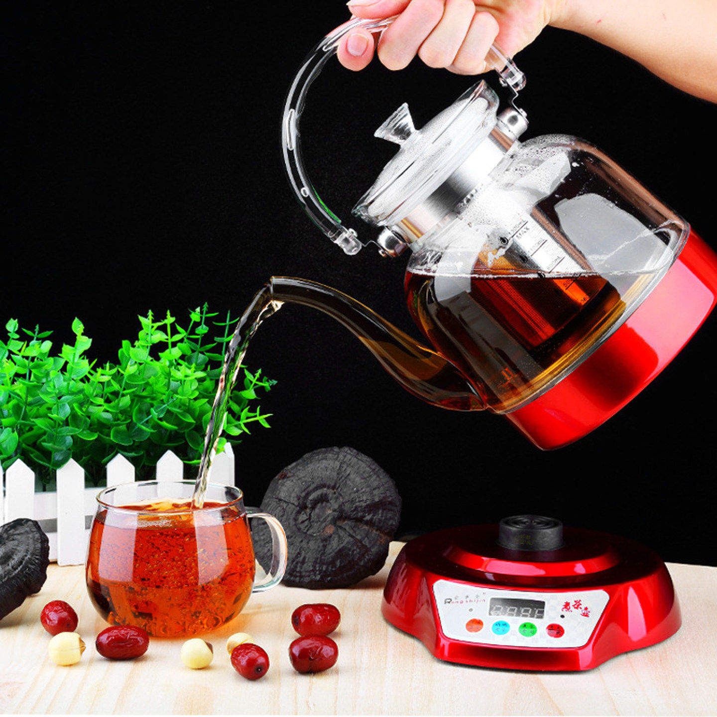 荣事金玻璃煮茶壶白茶黑茶专用煮茶器多功能电热烧水壶保温养生壶