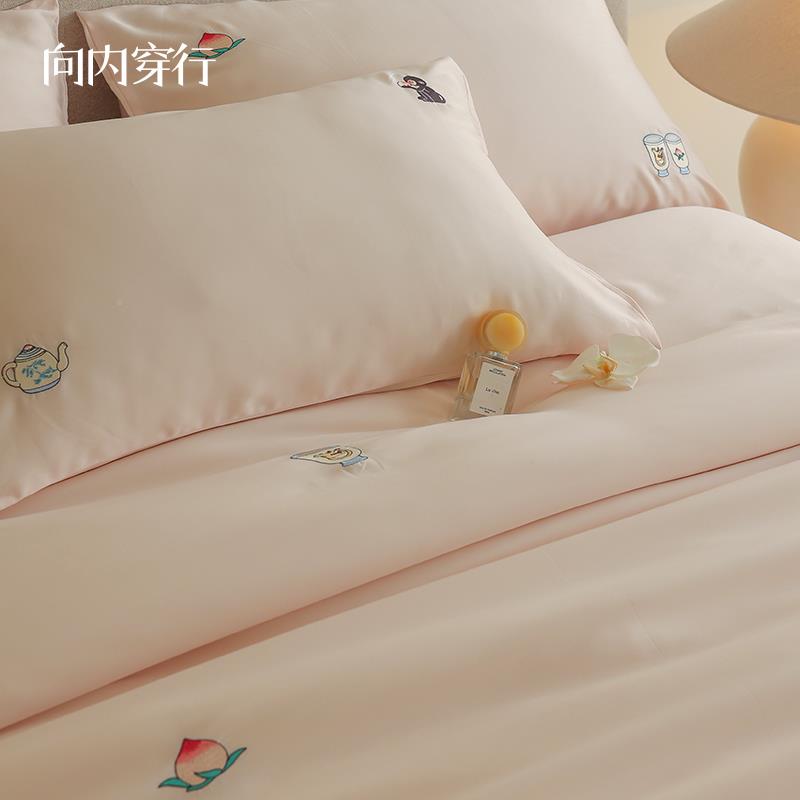 9WOR向内穿行夏A类6F778S7M90S兰天丝刺绣公精主风床上四件套床笠