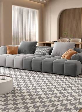 布意布式极简科技绒家用客HC-a33厅沙发轻奢豆设腐块计师款橙色艺