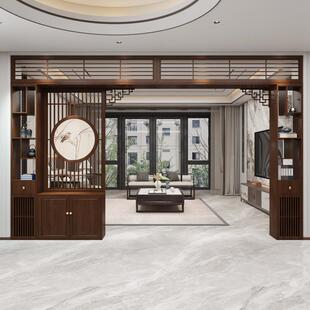 新式841木柜屏风隔断客厅中堂书中房酒轻奢电视柜玄实关柜正对门