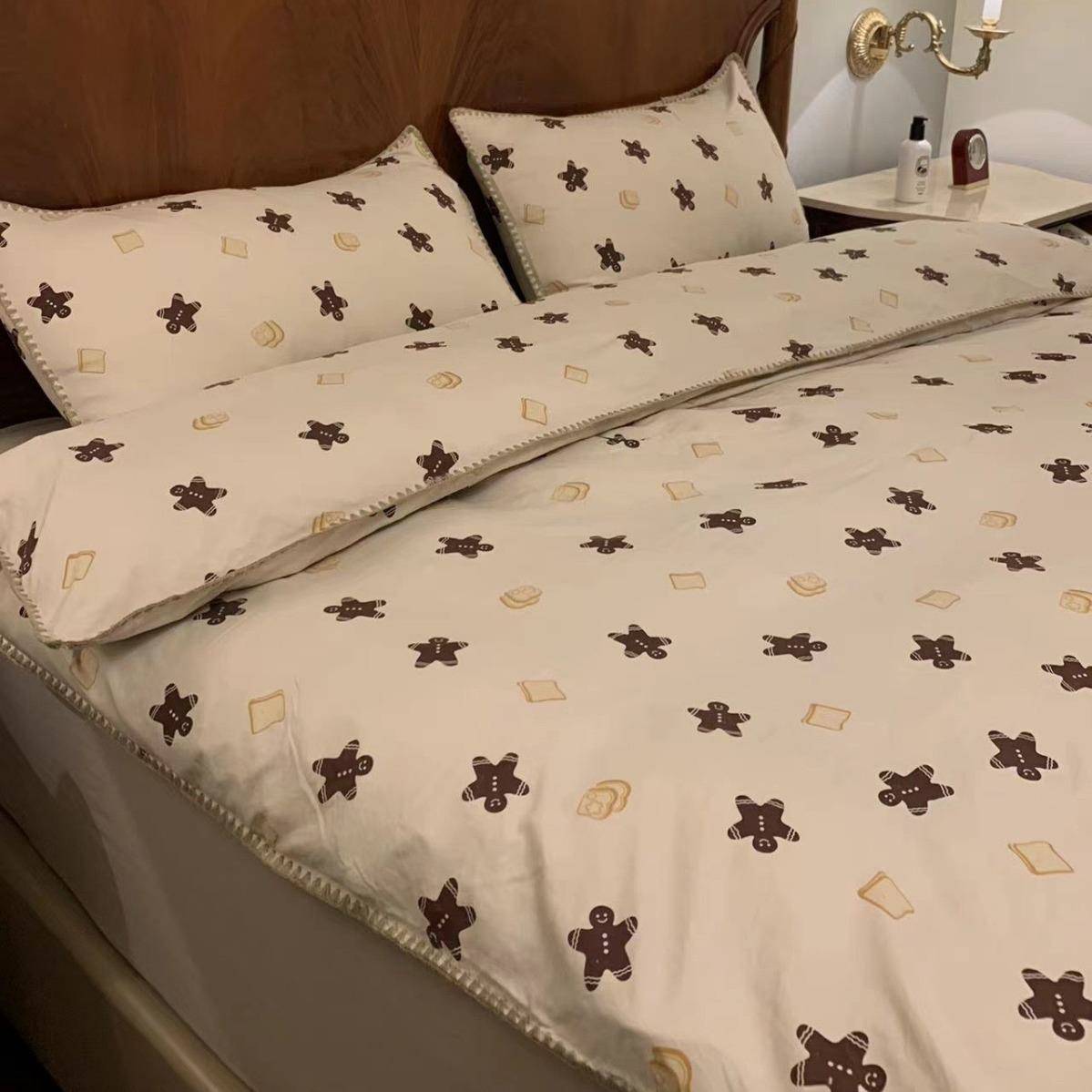 快团热卖婴棉儿纱春夏四洗件套贝壳绣双无层纱RGQ水棉双人套件痕