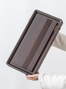 重竹端茶盘整块家用托盘排水茶海台简易功夫高竹制水TCK储水蓄茶