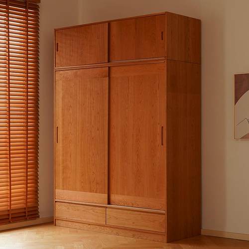 IL桃衣柜推拉门F77SJJJ7原移木樱全木实木日式简约门大衣橱卧室收