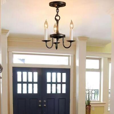 美式铁艺吊139灯餐厅书厅房吧台饭小卧个性创极意室家用简铁艺蜡