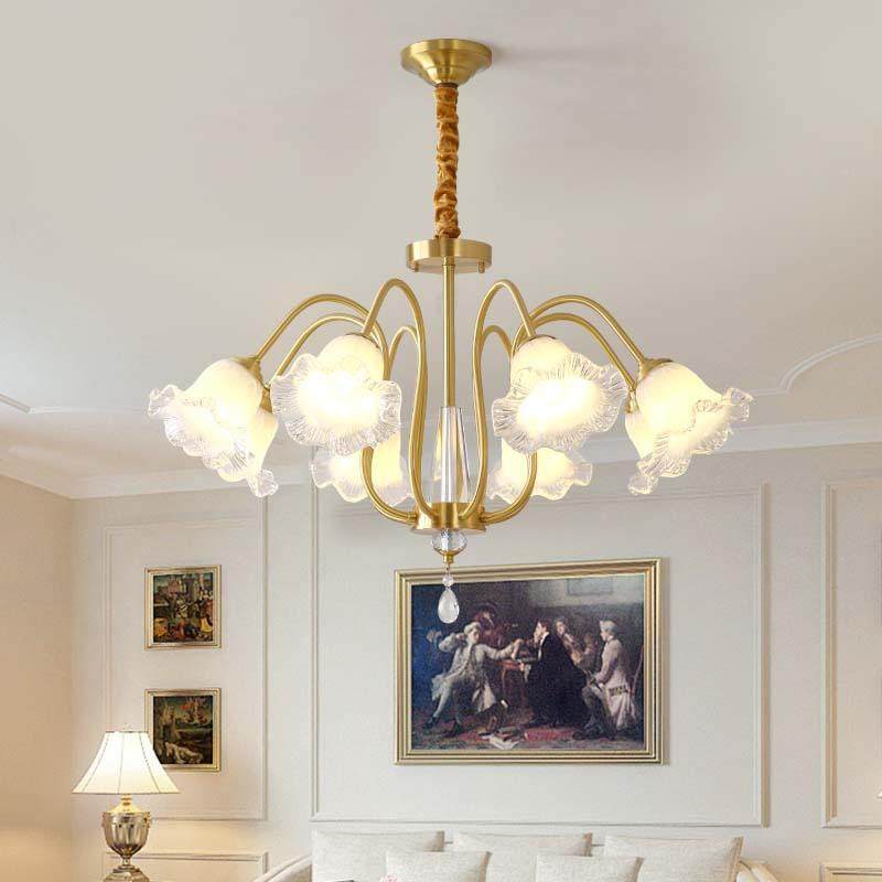 厅吊灯全铜法式主卧室喇吧叭98水晶温约馨轻客奢后现代简餐厅台灯,家装灯饰光源,智能吊灯,淘宝优惠券,粉丝福利购,淘宝优惠卷