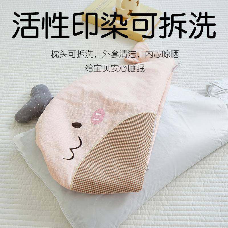 2025拆新款婴儿卡通儿童荞枕靠宝宝枕枕头枕芯可洗定卡通鲸鱼麦型